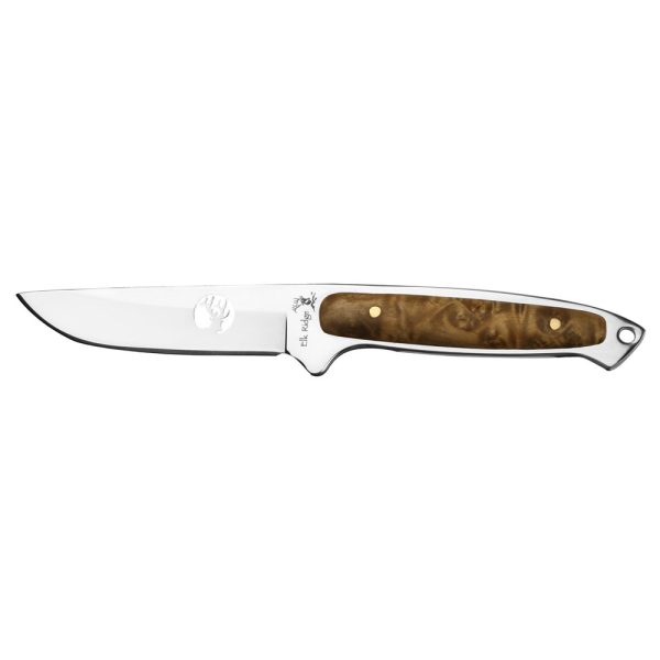 Elk Ridge Fixed blade Burr wood handle - 8cm Blade