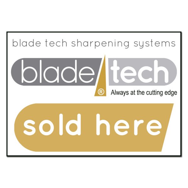 "Blade Tech Sold Here" Reverse Window Sticker 14cm x 10cm | SportingCutlery.co.uk