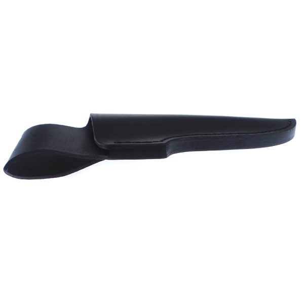 Black Leather Friction Fit Knife Sheath - suitable 10cm blade or less