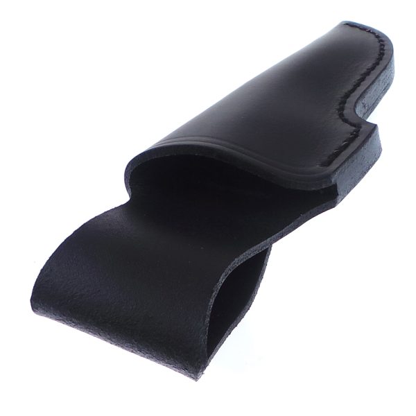 Black Leather Friction Fit Knife Sheath - suitable 10cm blade or less