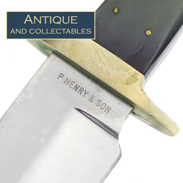 P Henry & Son Bowie Knife with buffalo handle - 22cm blade - Image 3