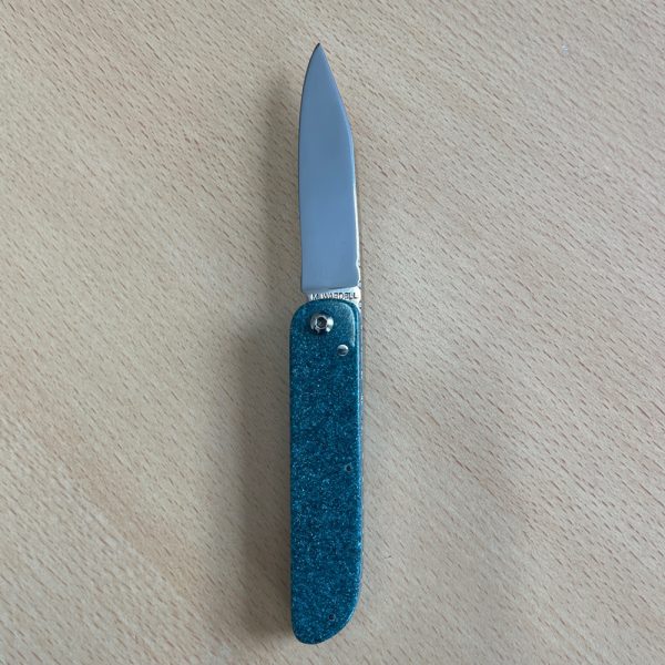 Mick Wardell Friction Folding Pocket Knife with Green Corian Handle - Image 4