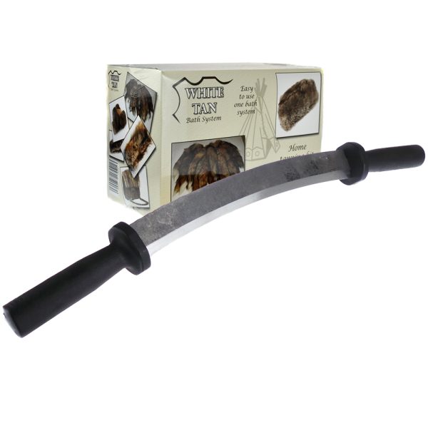 White Tan Tanning Kit & 12 Inch Fleshing Tool