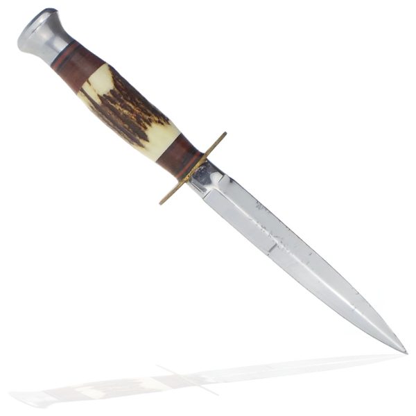 William Rodgers Antler Dagger 1950s-60s Custom Sheath - 13.6cm Blade - Image 2