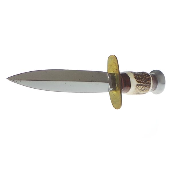 William Rodgers Antler Dagger 1950s-60s Custom Sheath - 13.6cm Blade - Image 3
