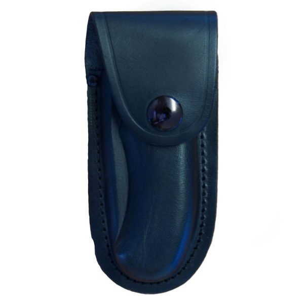 Shaped Leather Folding Knife Pouch Small Black up to 10.5cm Closed Length