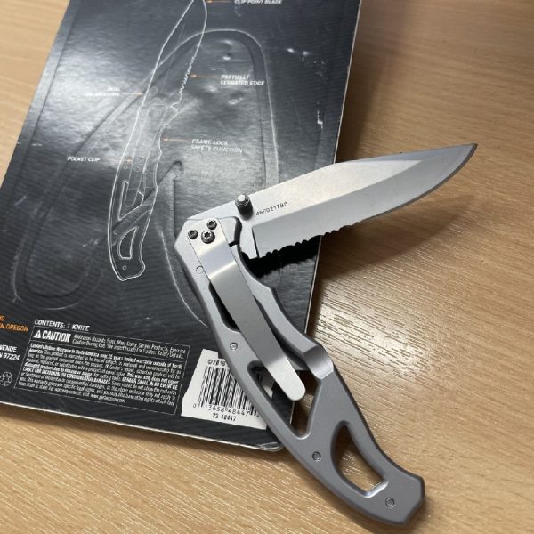 Gerber Paraframe II Pocket Knife Serrated Edge - 9cm Blade - Open Pack - Image 2