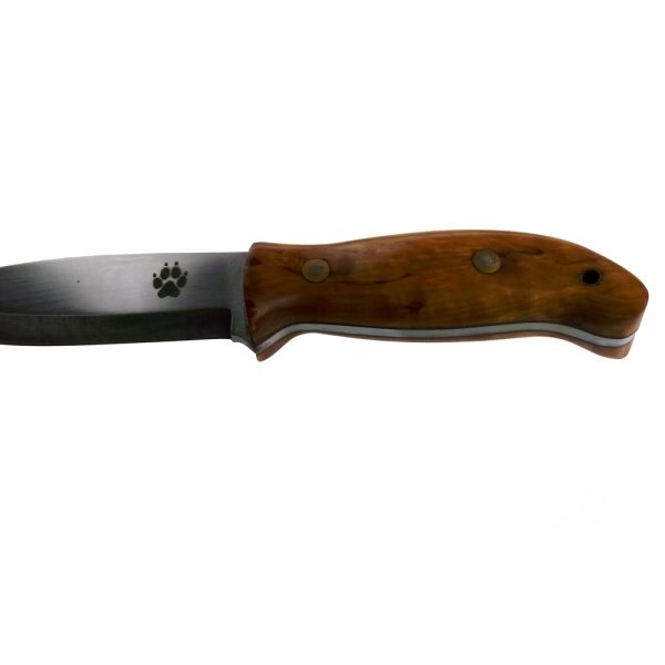GM Handmade Timberwolf Bushcraft Knife - 01 & Firesteel Edition - English Yew Handle - Leather Firesteel Sheath