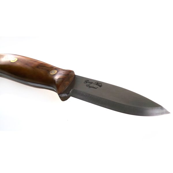 GM Handmade Timberwolf Bushcraft Knife - 01 & Firesteel Edition - English Yew Handle - Leather Firesteel Sheath