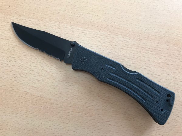 The Ka-Bar Dozier Hunter Clip with thumb stud