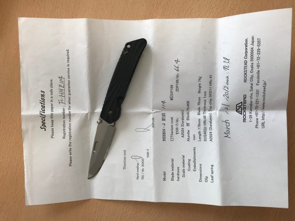 Rockstead Hizen 189 -7.2cm Blade - Image 3
