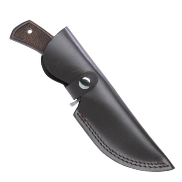 Black Fox Gut Hook Skinner with black Leather Sheath | SportingCutlery.co.uk
