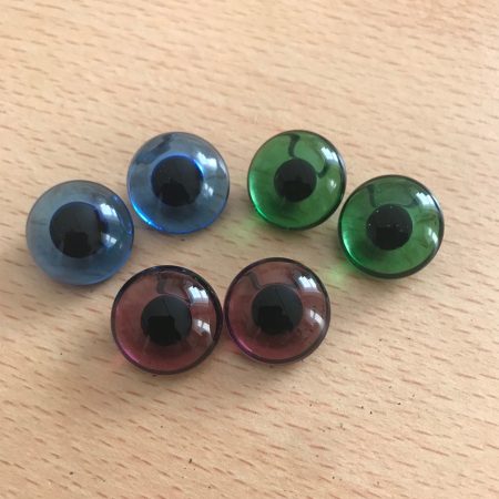 Pack of 3 Pairs Blue/Green/Amethyst Teddy Bear Glass Eyes 18mm | glasseyes.com