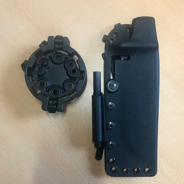 Andrew Jordan Black Scout and Andrew Jordan Hog Knife along with Blackhawk Strike Platform and mount in a Strike Systems Hard Case | SportingCutlery.co.u