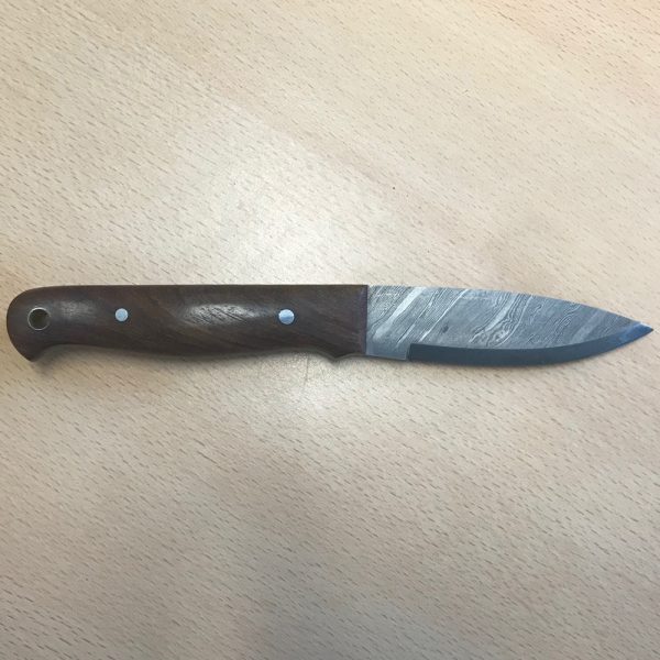 Custom Handmade Leaping Salmon Bushcraft Knife in Damascus Steel - Image 3
