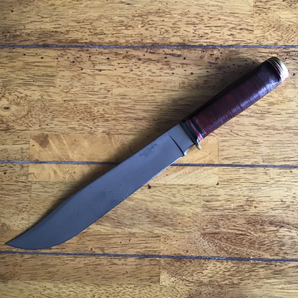 USA Ontario Knife Tru-Edge Bowie with Stacked Leather Handle - no sheath