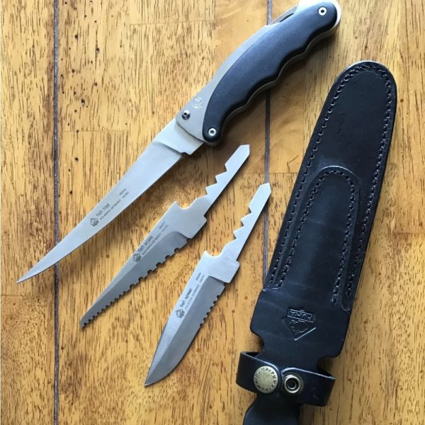 Puma Fish Fillet Set with 3 Exchangeable Blades in Leather Sheath No. 282205