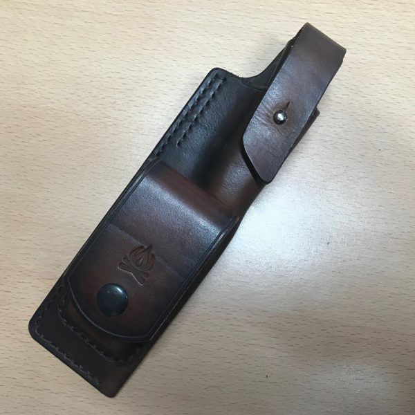 Blenheim Forge Bush Craft Knife along with English leather hand stitched sheath and Diamond/stone sharpener. - Image 7