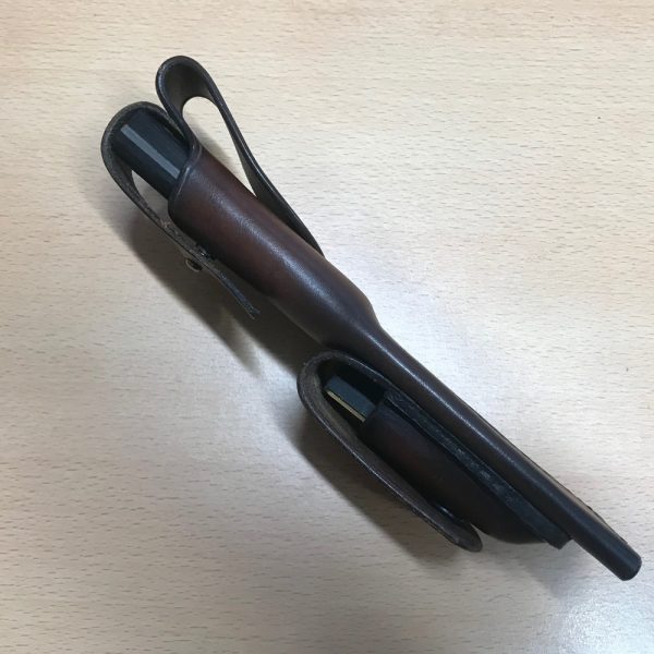 Blenheim Forge Bush Craft Knife along with English leather hand stitched sheath and Diamond/stone sharpener. - Image 6