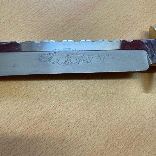 Stuart Truelove Bowie Knife with a Stag Antler Handle - No Sheath | SportingCutlery.co.uk