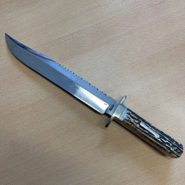 Stuart Truelove Bowie Knife with a Stag Antler Handle - No Sheath | SportingCutlery.co.uk