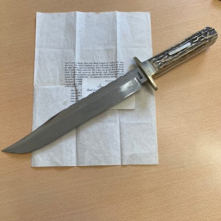 Stuart Truelove Bowie Knife with a Stag Antler Handle - No Sheath | SportingCutlery.co.uk
