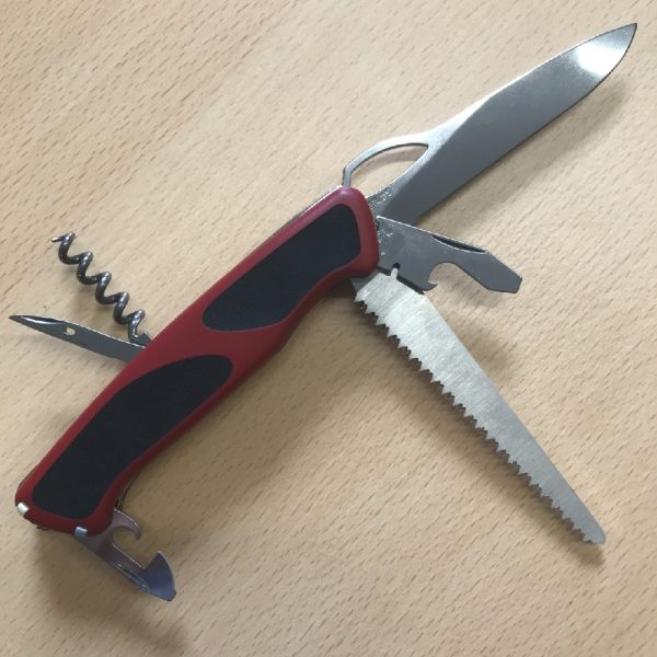 Victorinox Rangergrip 79 in Red and Black with Woodsaw | SportingCutlery.co.uk