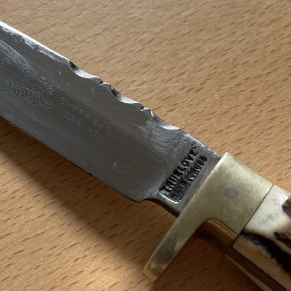 Vintage Stuart Truelove Sheffield Stag Handle Fixed Blade Knife | SportingCutlery.co.uk