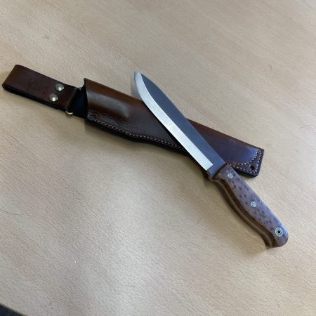 ERK Handmade Bushcraft Knife Scandi Grind Blade and Leather Friction Sheath | SportingCutlery.co.uk