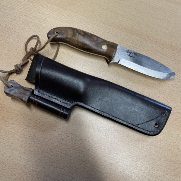 Gary Mills Lynx Bushcraft Knife with Leather Sheath - Firesteel Edition - Image 3