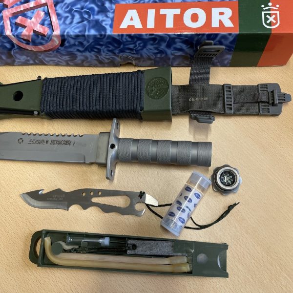 AITOR Jungle King I - Satin Blade -  Polyamide Sheath and Survival Kit - AI16015