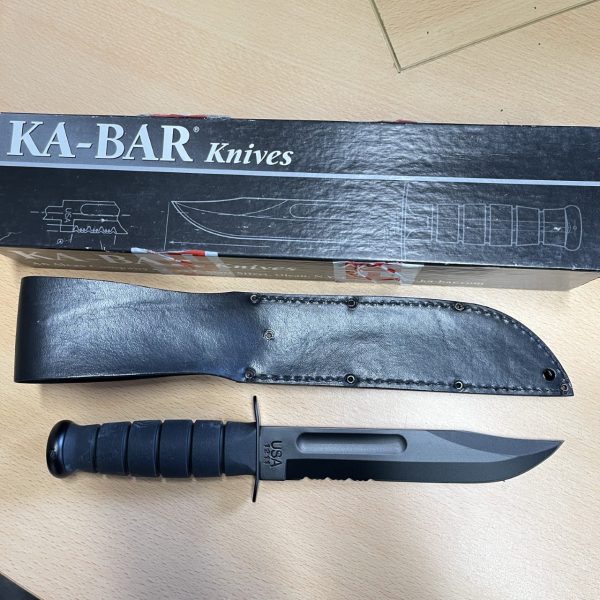 Ka-Bar Knives Utillity Knife 02-1212 - Part Serrated Edge - with Leather Sheath - Image 5