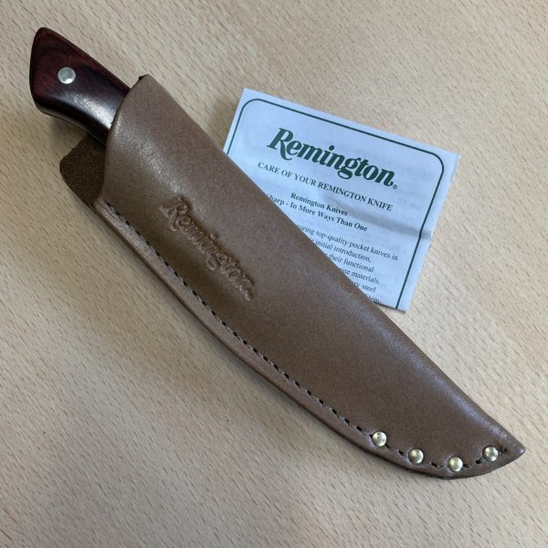 Remington UMC Drop Point Fixed Blade with Leather Sheath - Made in the USA - Image 5