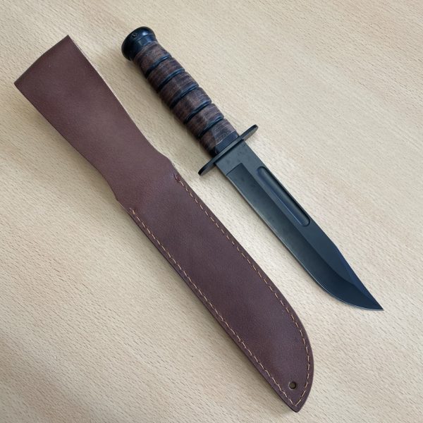 Mil-Tech USMC Bowie Knife with Leather Sheath - Image 3