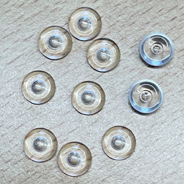 Pack of 5 Pairs Crystal Clear Glass Eyes Round Pupil 10mm - Image 4