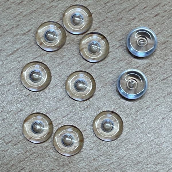 Pack of 5 Pairs Crystal Clear Glass Eyes Round Pupil 10mm - Image 3