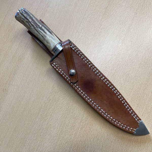 Rock Creek - Grizzly 1 Bowie Knife with Stag Handle & Leather Sheath - Image 6