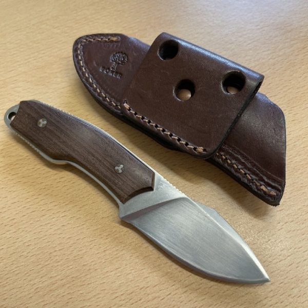 Boker El Heroe - Guyacan Wood Onlays - Brown Leather Sheath - Image 3