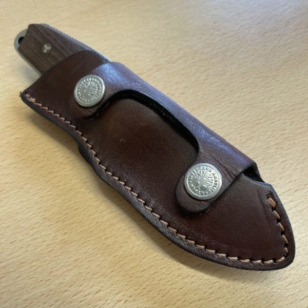 Boker El Heroe - Guyacan Wood Onlays - Brown Leather Sheath - Image 2