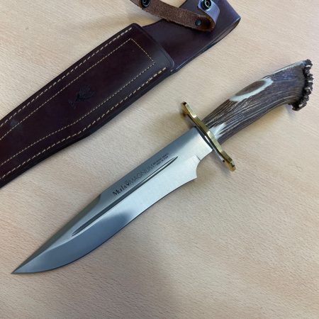 Muela Magnum - Bowie Knife with Stag Antler Handle & Leather Sheath - Made In Spain