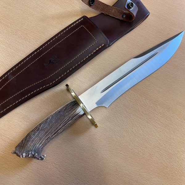 Muela Magnum - Bowie Knife with Stag Antler Handle & Leather Sheath - Made In Spain - Image 2