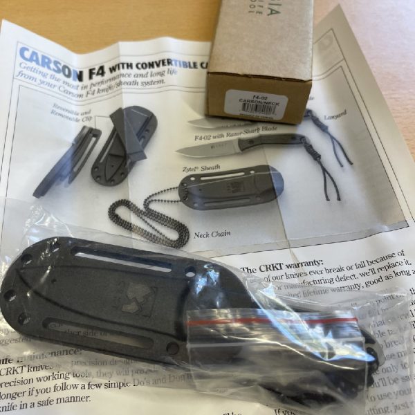 CRKT  Carson F4 Neck Knife with Convertible Carry System - Complete. - Image 3