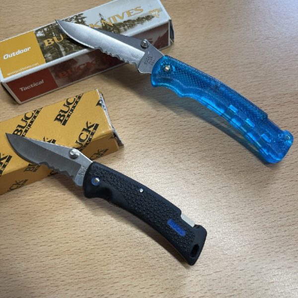 Buck Lite B444 Serrated Aqua and Buck Mini Protege B455-FX-0  both Boxed and Unused