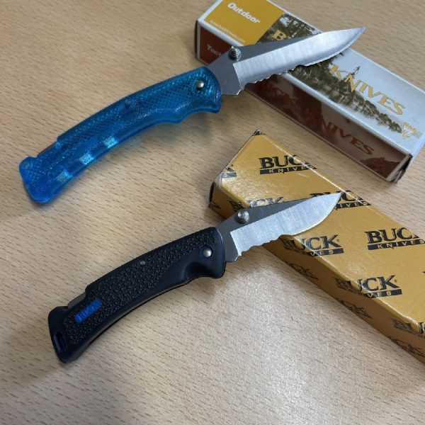 Buck Lite B444 Serrated Aqua and Buck Mini Protege B455-FX-0  both Boxed and Unused - Image 2