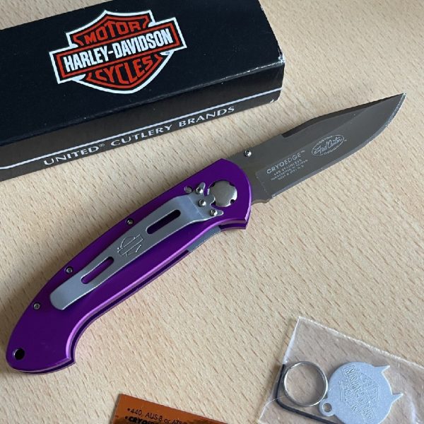 HARLEY-DAVIDSON® flaming legend II purple - Folding Pocket Knife - Image 2
