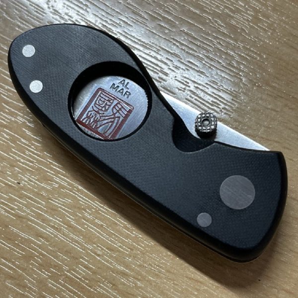 Al Mar Cigar Cutter - Black Micarta Chisel Grind - HCBM-1 - Image 3