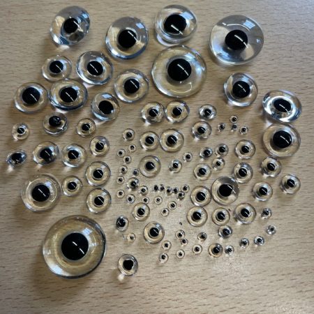 Crystal Glass Eyes with a black pupil. Approx. 90 eyes - Retail Value £60+