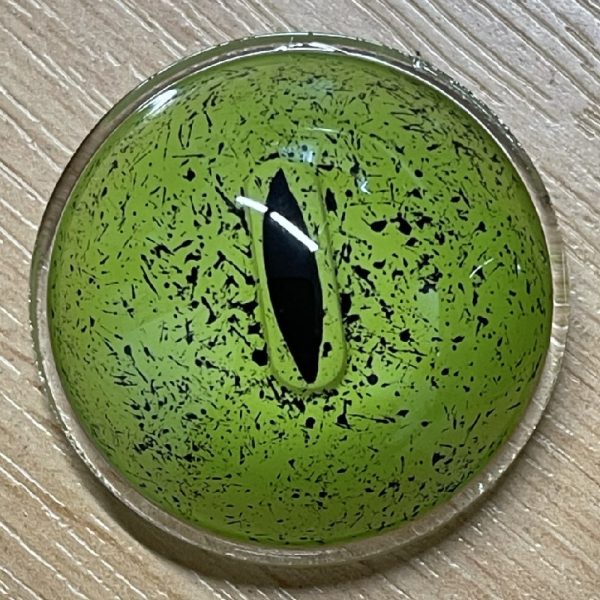 Extra Large - Glass Reptile or Dinosaur Eyes 34mm Green  x 1 Pair