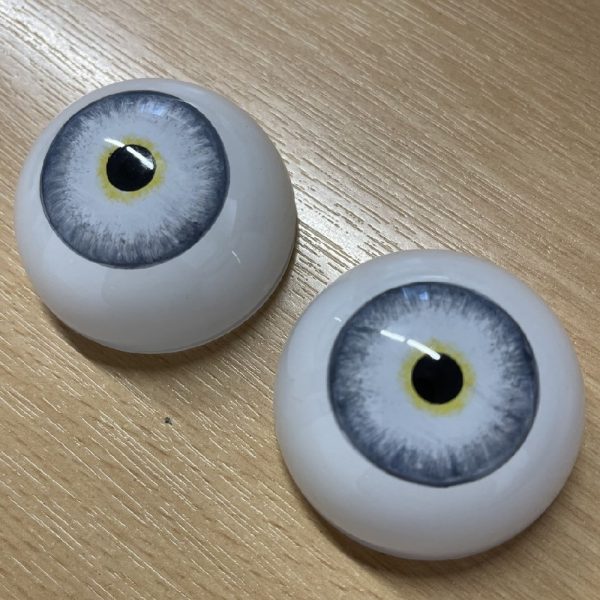 Extra Large - Glass Human, Doll, Mannequin Eyes 50mm Blue x 1 Pair - Image 2