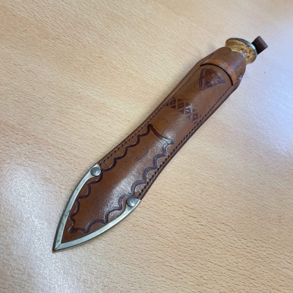 Classic Puukko, Curly Birch, Carbon Blade Length 10cm - Image 5